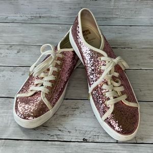 Kate Spade Pink Sparkle Keds Size 7.5